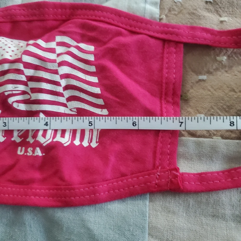 Masks of Honor Washable Reusable Cotton Pink Face Mask w/Flag Freedom USA‎ OSFM